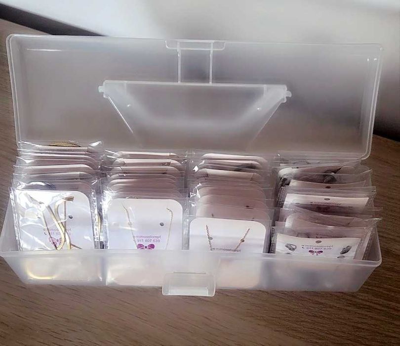 Colares, banho aço inoxidável, 40pçs, novas.