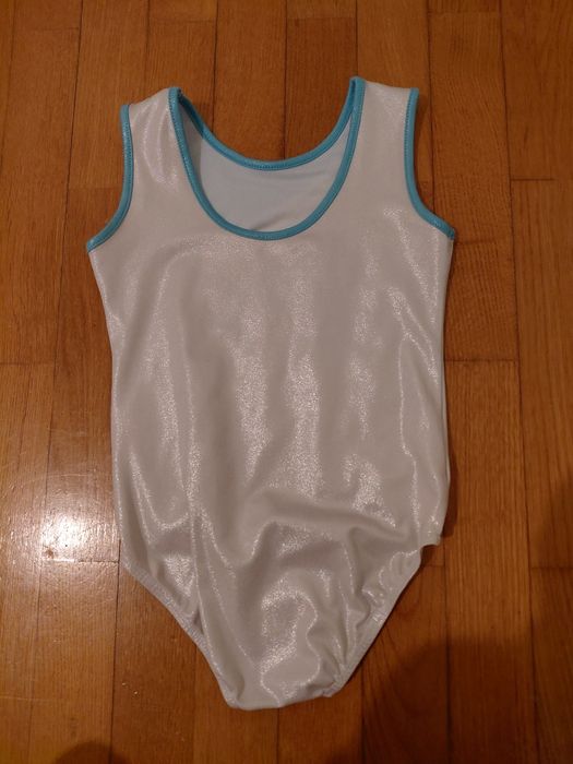 Maillot / Body de Ginástica e Patinagem Artística Branco, Azul e Rosa 6-7 Anos