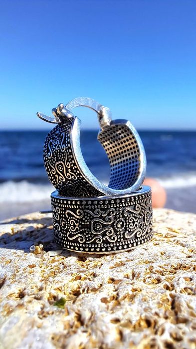 Сережки срібні кільця 15мм sterling silver 925