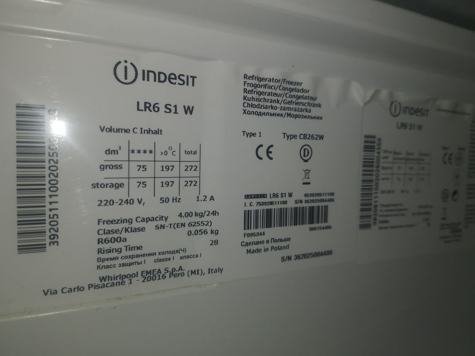 Lodówka Indesit LR6 S1 W - brak czynnika