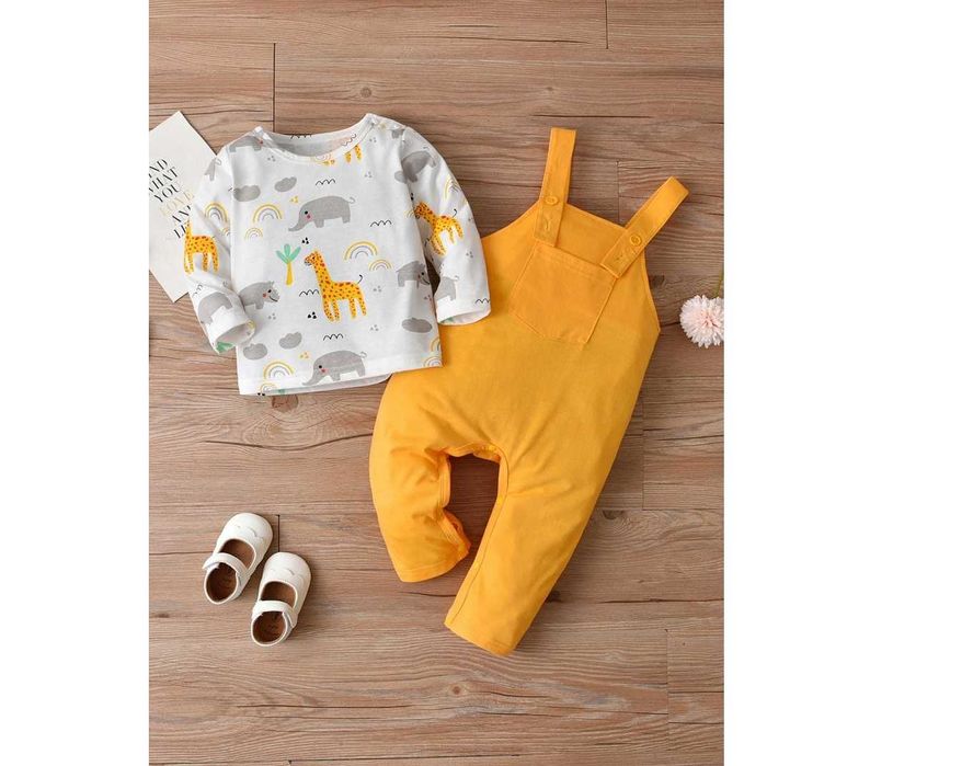 14) Komplet bluzeczka + ogrodniczki 74