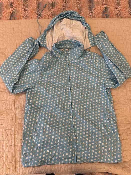 Wiatrówka Denim Co niebieska w białe kwiaty