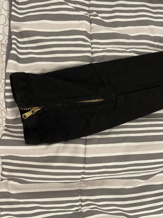 Jeansy skinny Zara czarne 38 złote zamki