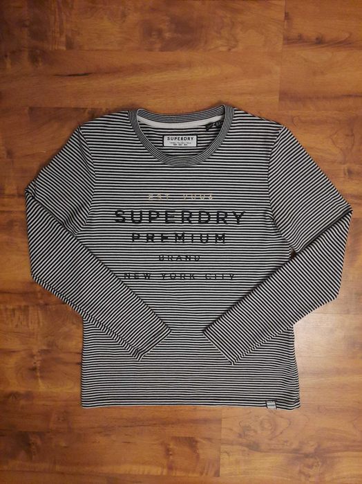 Bluza z długim rękawem w paski longsleeve Superdry rozmiar 36