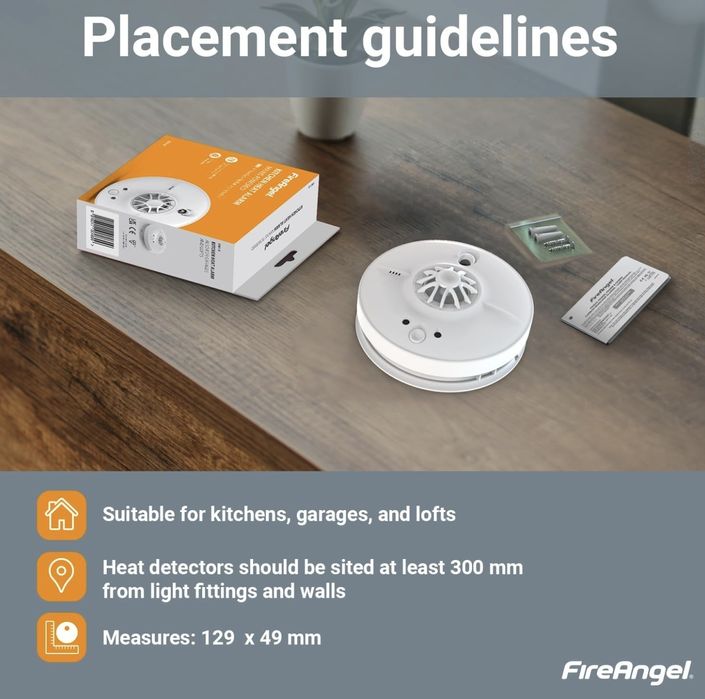 Alarm FireAngel HW1-R zasilany akumulatorem 9 V