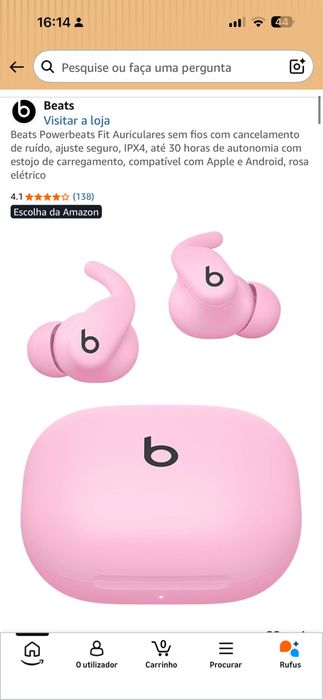Powerbeats Pro Fit Rosa – Novos e Selados