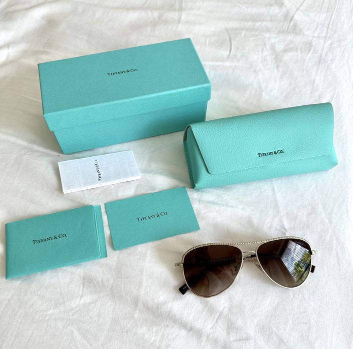 Óculos de sol Tiffany & Co Diamond Point Aviator NOVOS
