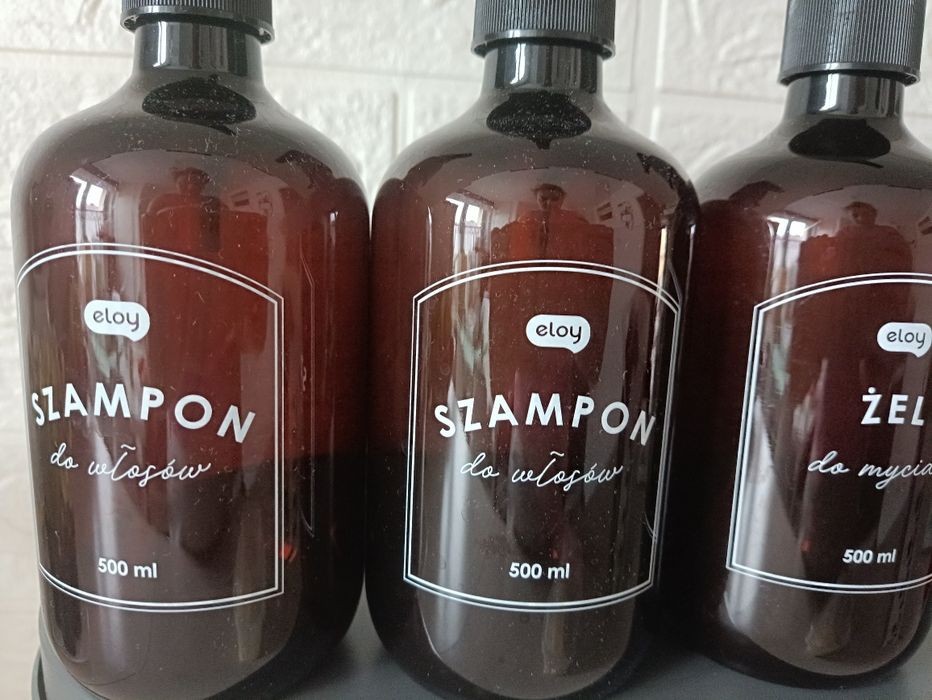 Nowy Zostaw pojemników na płyny , kosmetyki 500ml 3szt