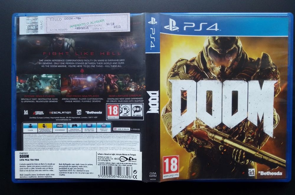 Jogo Doom (2016), para PlayStation 4 PS4