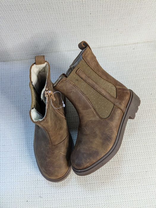 Clarks Astrol Orin botki sztyblety skórzane brązowe rozm. 24