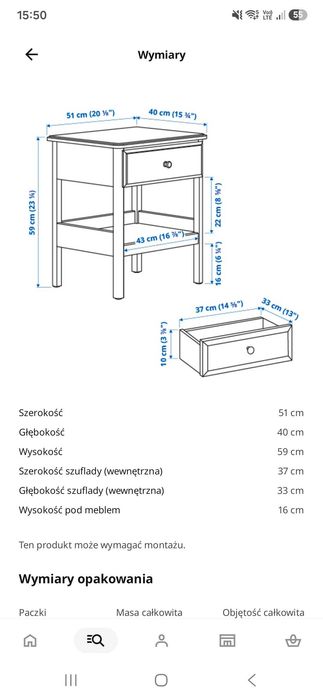 Stolik nocny IKEA TYSSEDAL