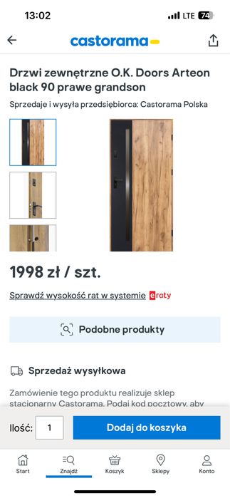 Drzwi zewnetrzne 90 prawe