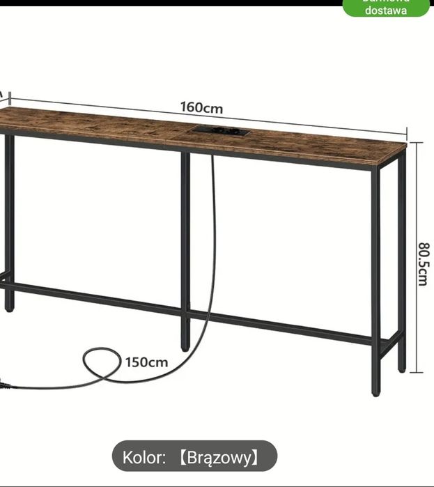 Konsola,wąska półka z  gniazdem
