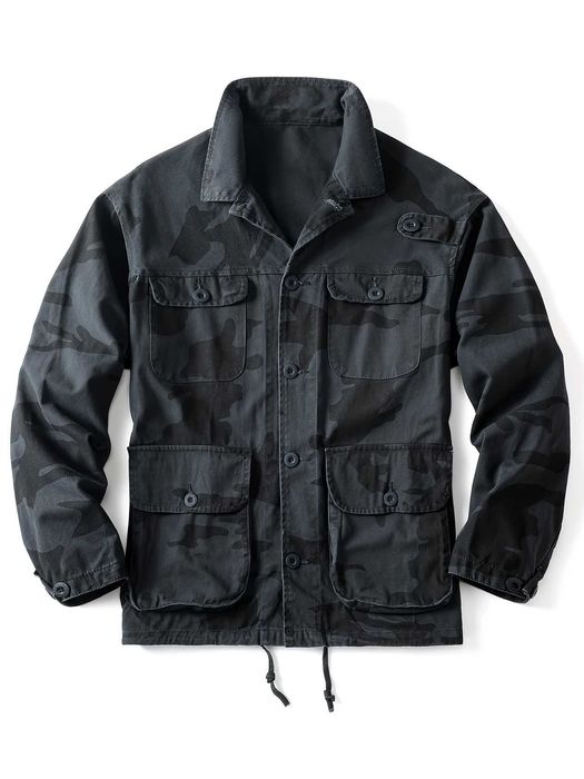 OKAZJA! Męska Kurtka Taktyczna M65 – Black Camo | 100% Bawełna | 3XL