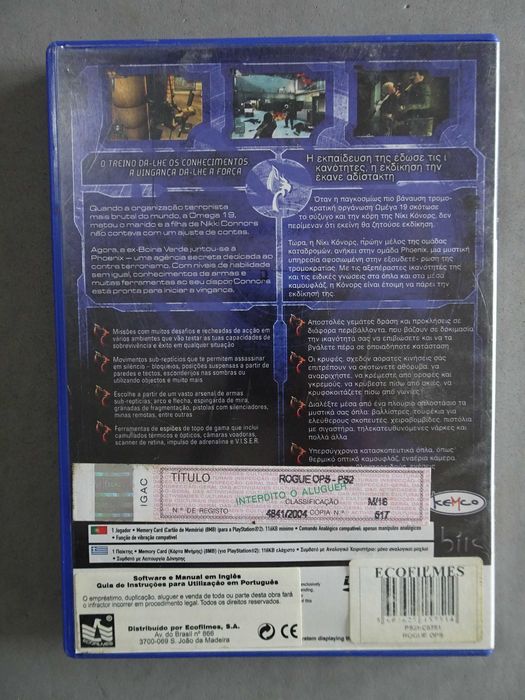 Jogo Playstation 2 - PS2 - Rogue Ops