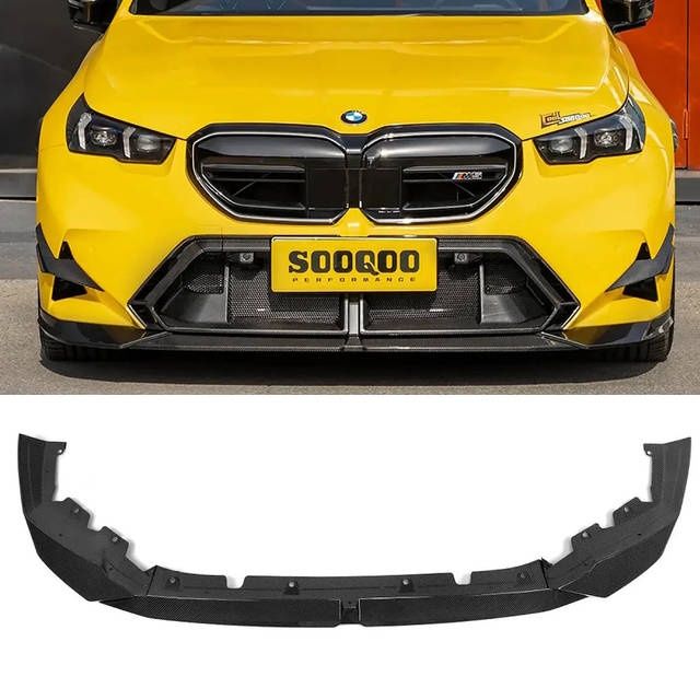 Карбоновая губа переднего бампера SOOQOO для BMW M5 G90 тюнинг сплиттер обвес carbon БМВ G60