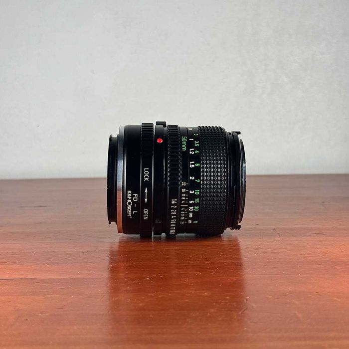 Lente Canon FD 50mm F1.4 + Adaptador de Lente L-Mount