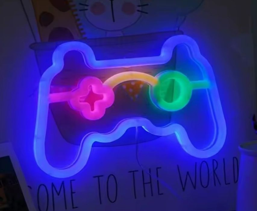 Neon gaming nocna lampa dla gracza USB pad joystick LED