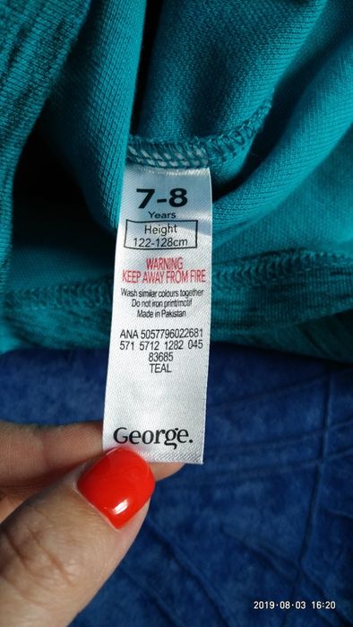 Продам новый из Англии фирмы George худи с капюшоном 7-8 лет