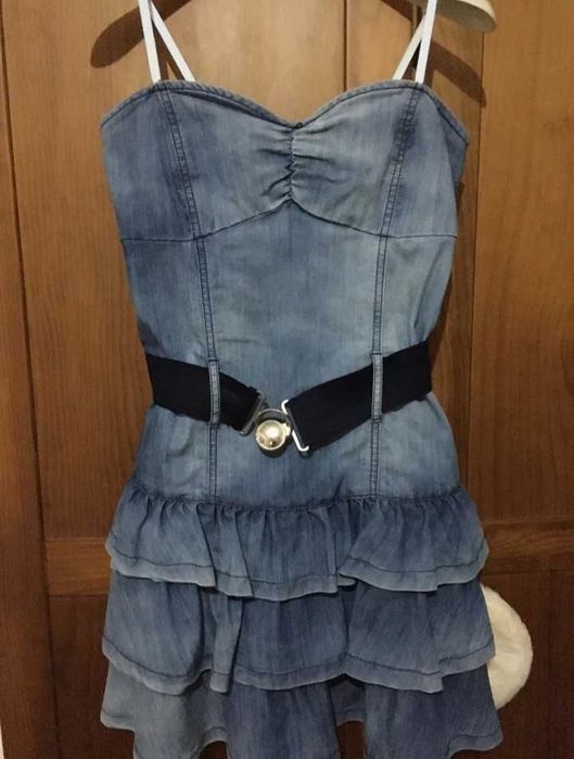 Vestido de ganga curto