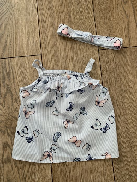 Bluzeczka w motylki + opaska H&M roz 68