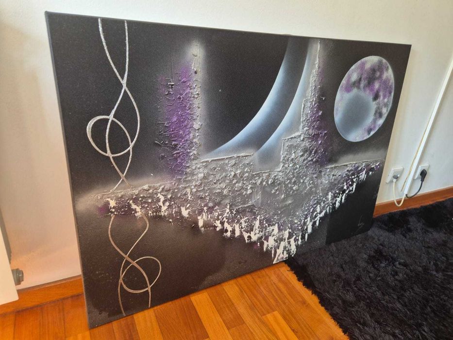 Quadro em tons de preto e branco