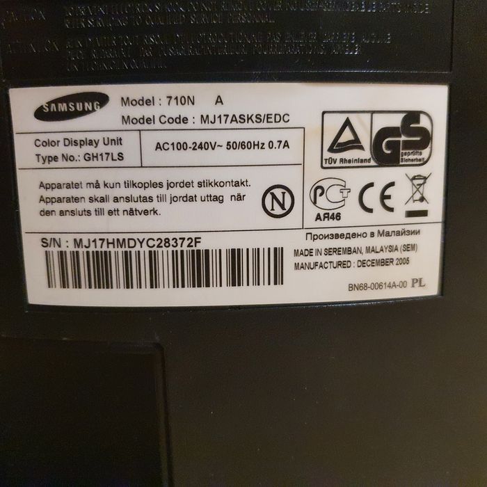 Monitor Samsung avariado