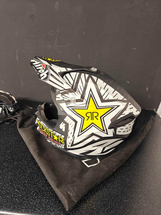 Kask Crossowy Airoh Rockstar + Gogle