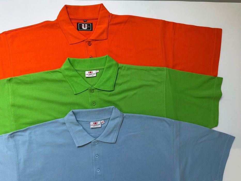 Nowe koszulki polo męskie 3 sztuki pomarańczowa zielona błękitna XXL