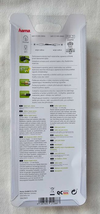 Hama Kabel stereo Jack 3,5mm - Jack 3,5mm 1,5m