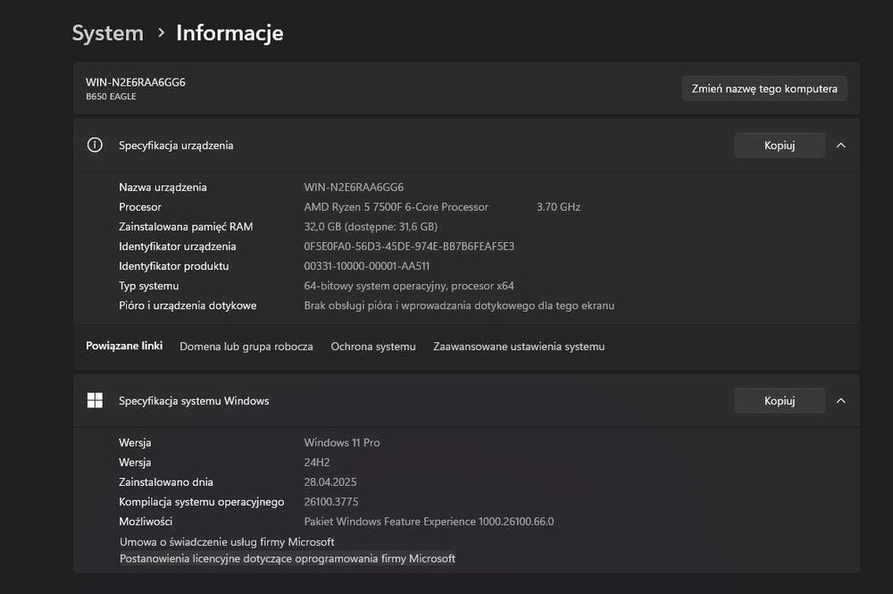 Mocny PC /AM5 5 7500F/RTX 3080/32GB DDR5/1.5TB SSD