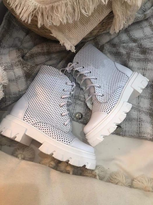 Eleganckie botki wiosenno letnie Naturalna skóra