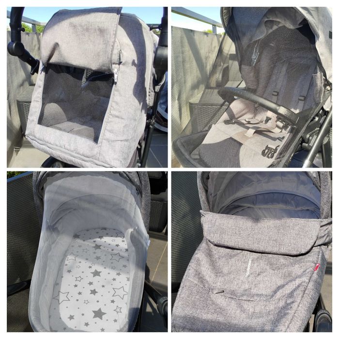 ESPIRO NEXT FLOW 3w1 wózek głęboko-spacerowy  STYLISH GRAY