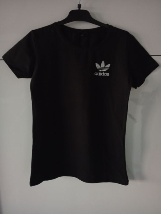 Nowy Czarny T-shirt Adidas Logo S