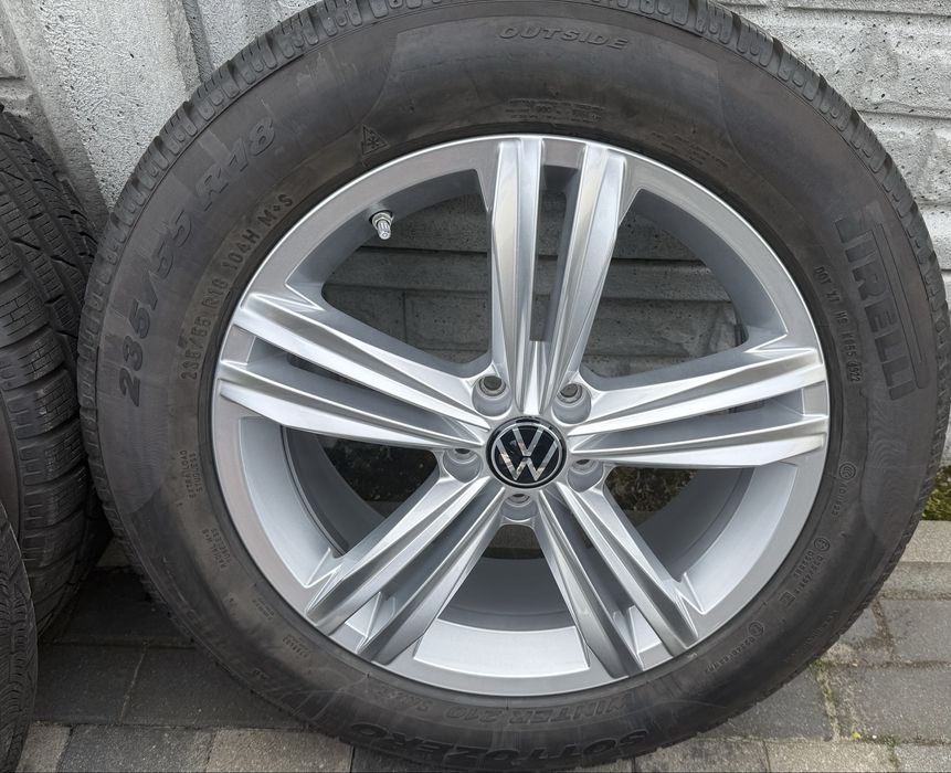 Oryginalne Felgi Volkswagen 5x112 Tiguan R-line Tayron 235/55R18 zima TPMS
