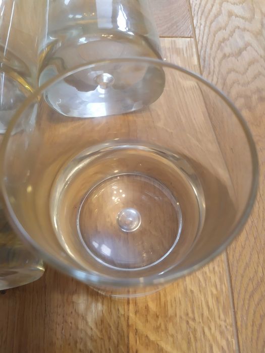 Szklanka ciężka ozdobna bąbel powietrza PRL