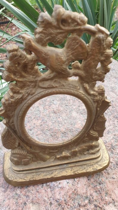 Metalowa rama / oprawa do zegara lub fotografii – kolor złoty