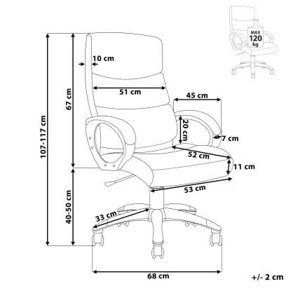Beliani – Cadeira executiva King em pele sintética preta