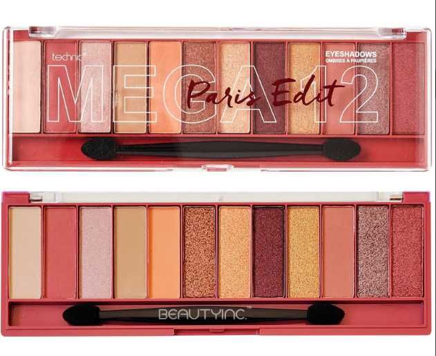 (NOVO, SELADO) TECHNIC: Paleta de Sombras Olhos "Mega 12 Paris Edit"