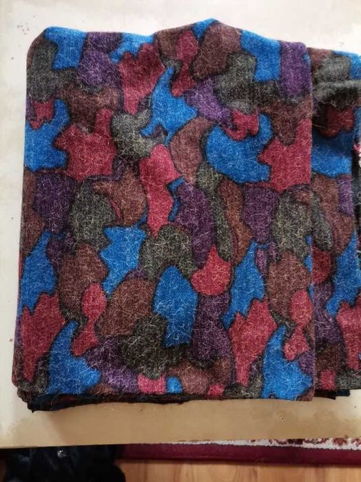 Kupon materiału + podszewka, domieszka kaszmiru, kolekcja PRL, vintage.