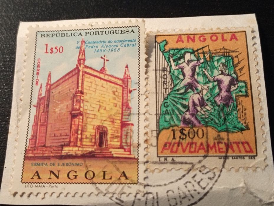3 selos antigos Angola 1965 ; 1968 ; 1970