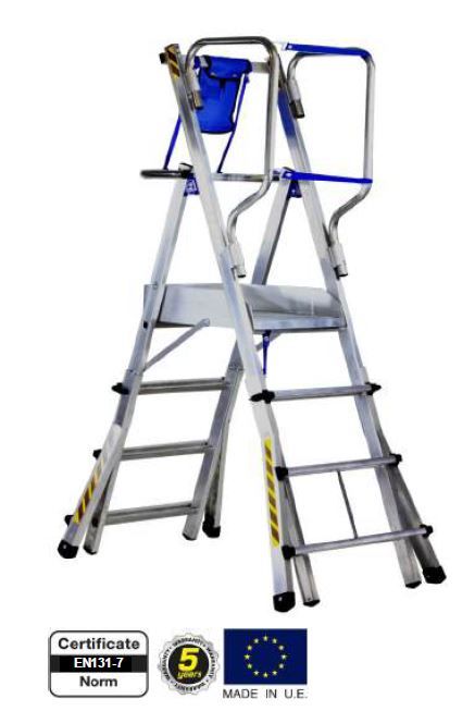 Plataforma / Escada Móvel de Trabalho Guarda Copos 360º