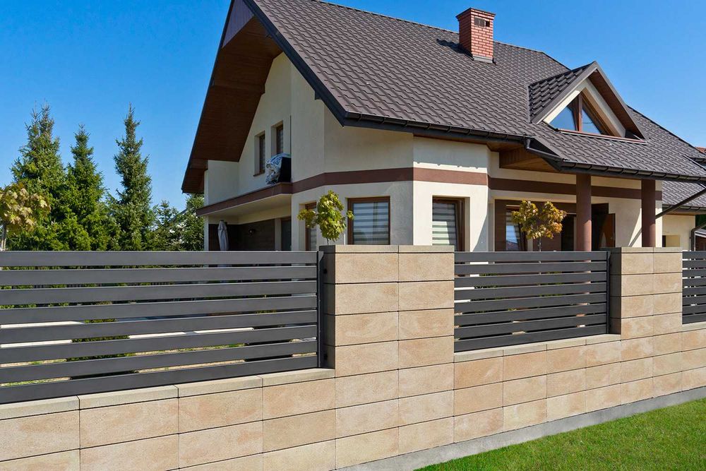 Ogrodzenie panelowe 35zł/mb 123cm fi4 malowane słupek 40x60 obejmy