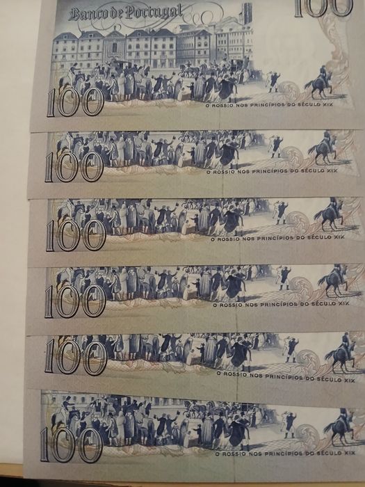 Vendo 6 notas de 100 escudos de 1980