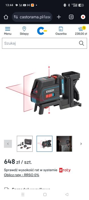 Laser liniowy, Erbauer z walizka zestaw