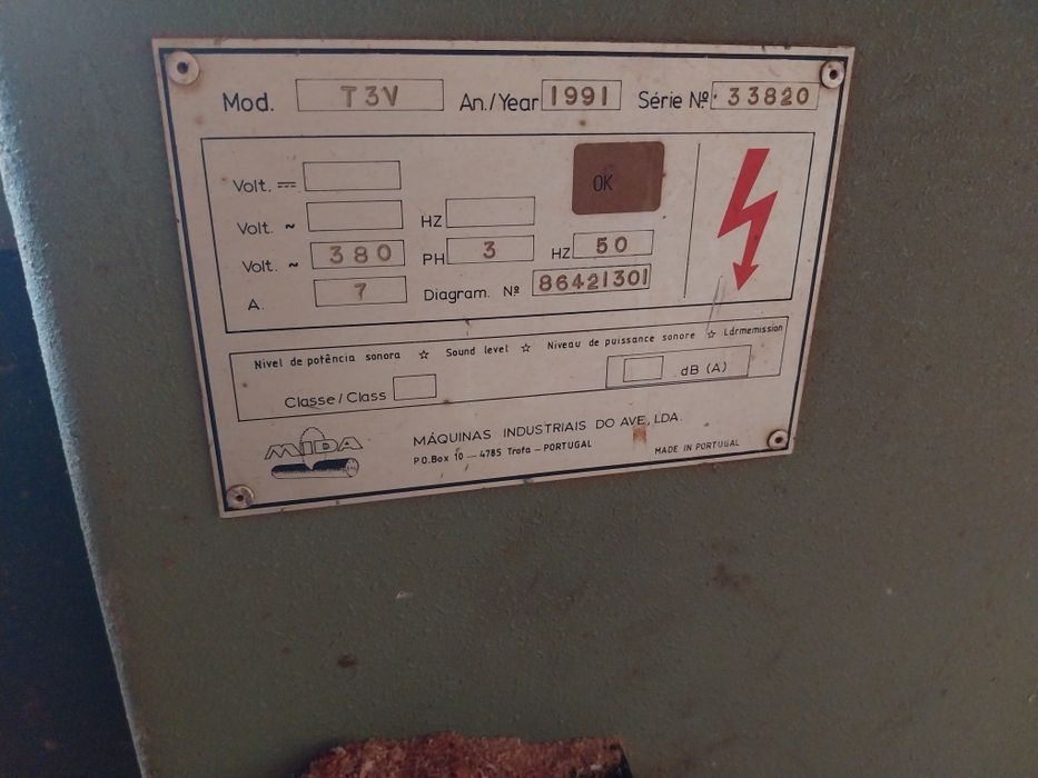 Tupia Vertical TV3. Sem alimentador  de braço. Marca Mida