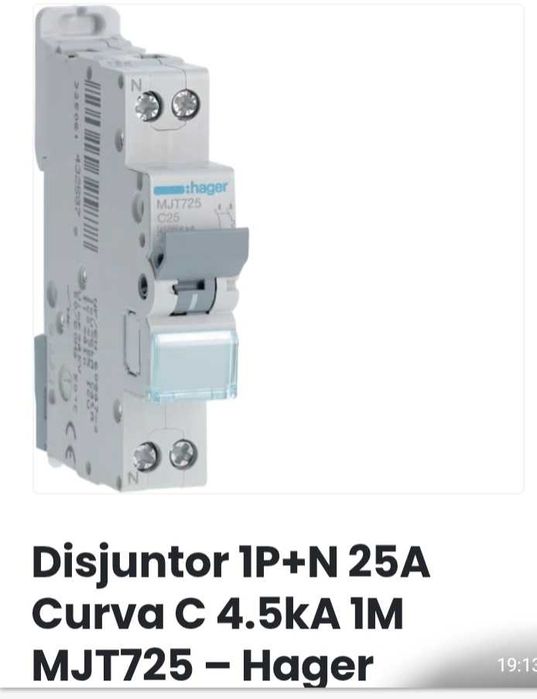 Vendo disjuntor hager novos 1p+n