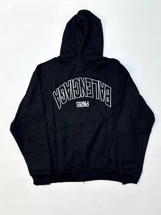 зип худи Balenciaga Reverse Logo Paris Zip Hoodie