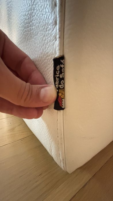 Sofá, 3 Lugares, em pele, branco