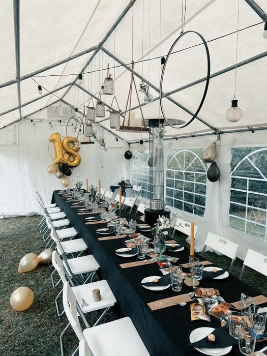 Namiot imprezowy 3x6 dla 20stu osób, stoły, krzesła